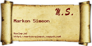 Markon Simeon névjegykártya